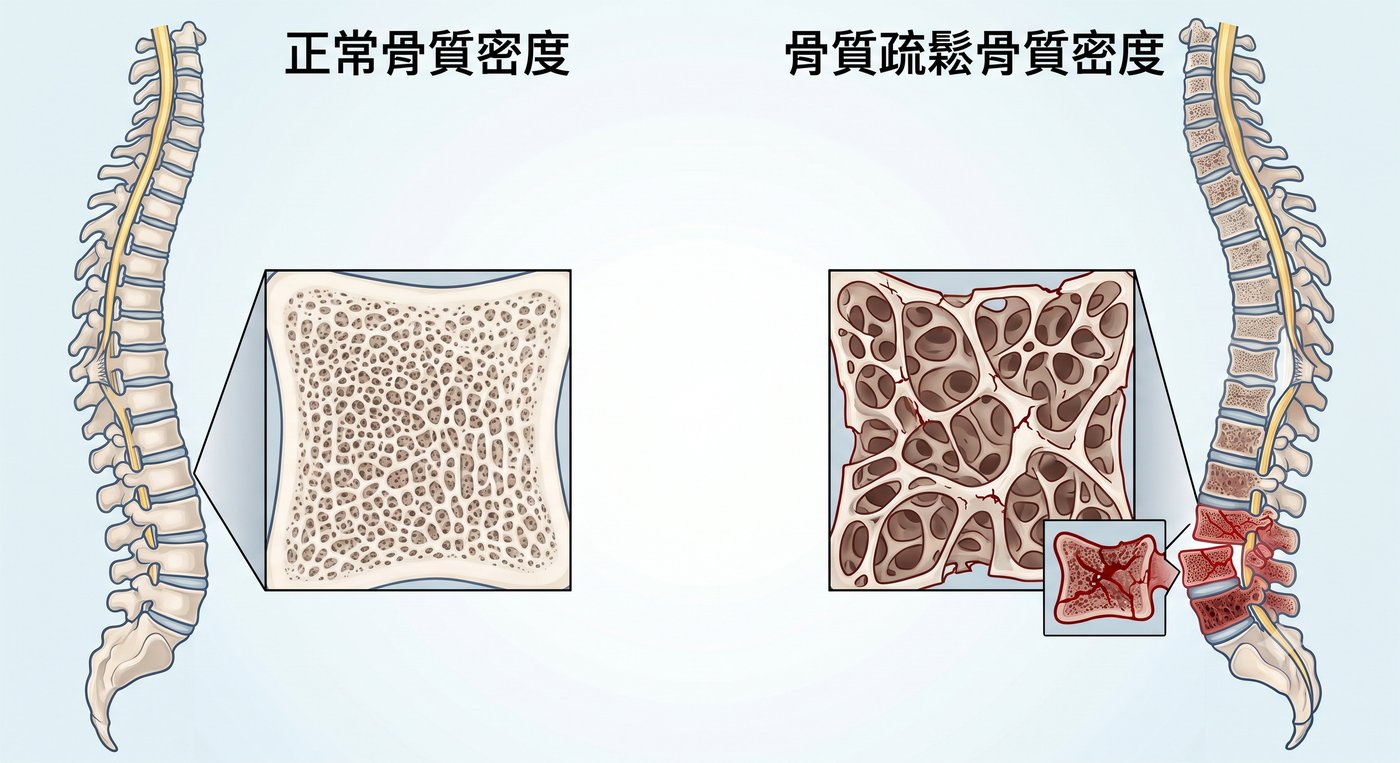 骨質疏鬆與脊椎骨折風險 圖解